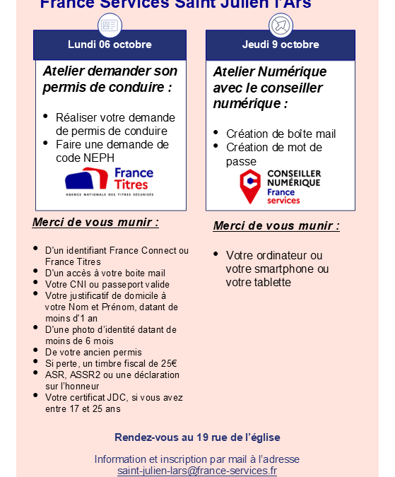 🤝 Journées France Services – Ateliers