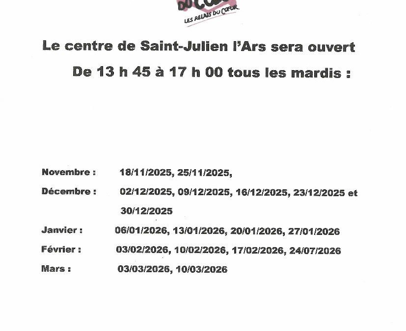 Resto du Coeur – Campagne Hiver 2025/2026