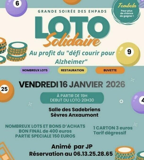 Loto solidaire – Courir pour Alzheimer