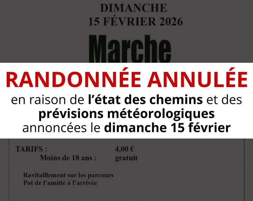 🚶 ANNULÉE – Randonnée pédestre – Amicale Cyclotouriste